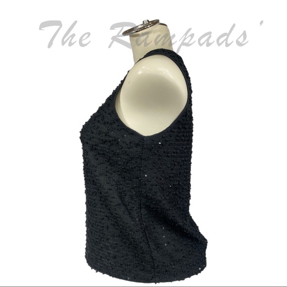 NEW Ann Taylor Black Dressy Sequins Tank Top Size Petite Small - Picture 5 of 9
